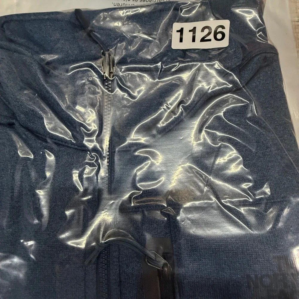 The North Face 1/4 Zip Pullover Mens Large Blue‎ Heathered Fleece CUG0 FA16 T164